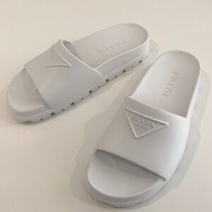 PRADA | RUBBER SLIDES - WHITE (BLANCO) | Size 9US / 39IT